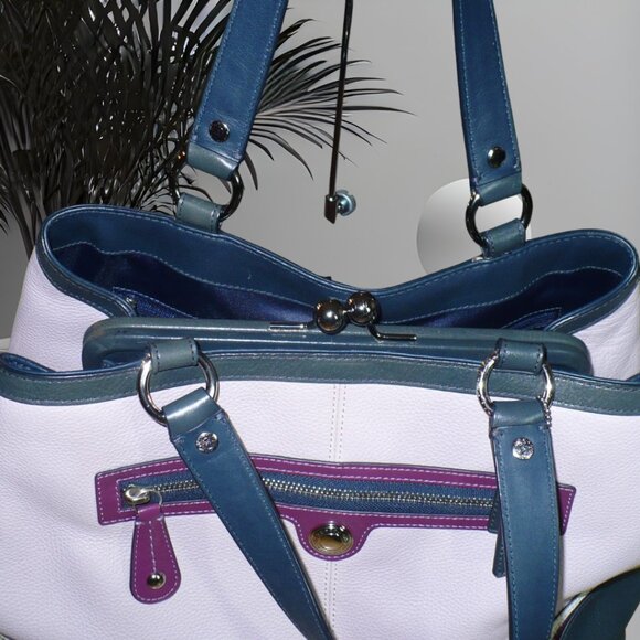 Coach Colorblock Pebbled Leather Satchel – #F1082–F15145, Multi-Tone Ltd Ed. - Picture 9 of 9